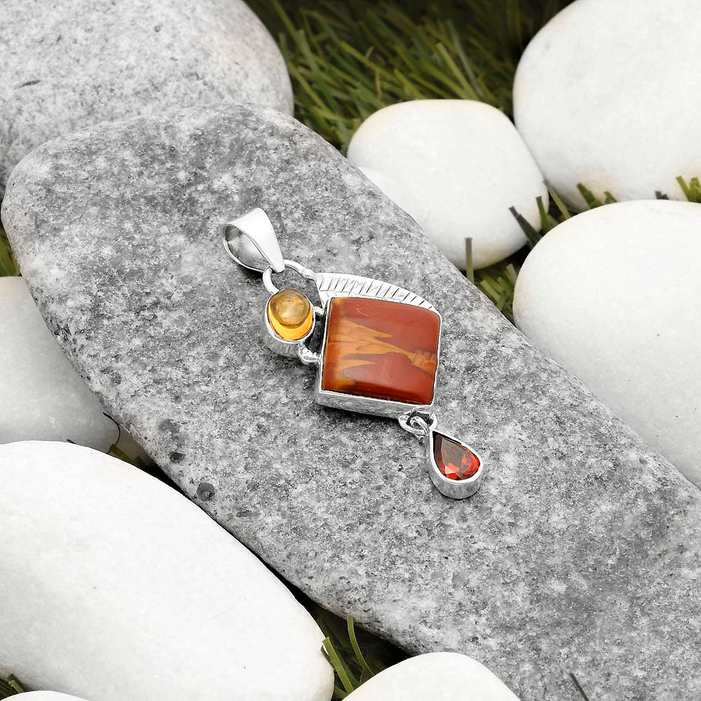Noreena Jasper, Citrine & Garnet Pendant P-1414 SDP118744