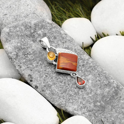 Noreena Jasper, Citrine & Garnet Pendant P-1414 SDP118744